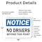 Signmission OSHA Notice Decal - No Drivers Beyond This Point OSHA Notice Sign, Vinyl Decal, 18in x 12in, 2PK OS-2PACK-NS-D-1218-L-19551 - alternate 5